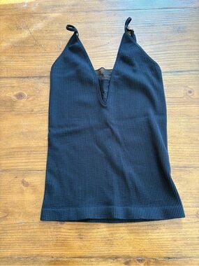 Free People  Ribbed V-Neck Spaghetti Strap Tank Top - XS/S